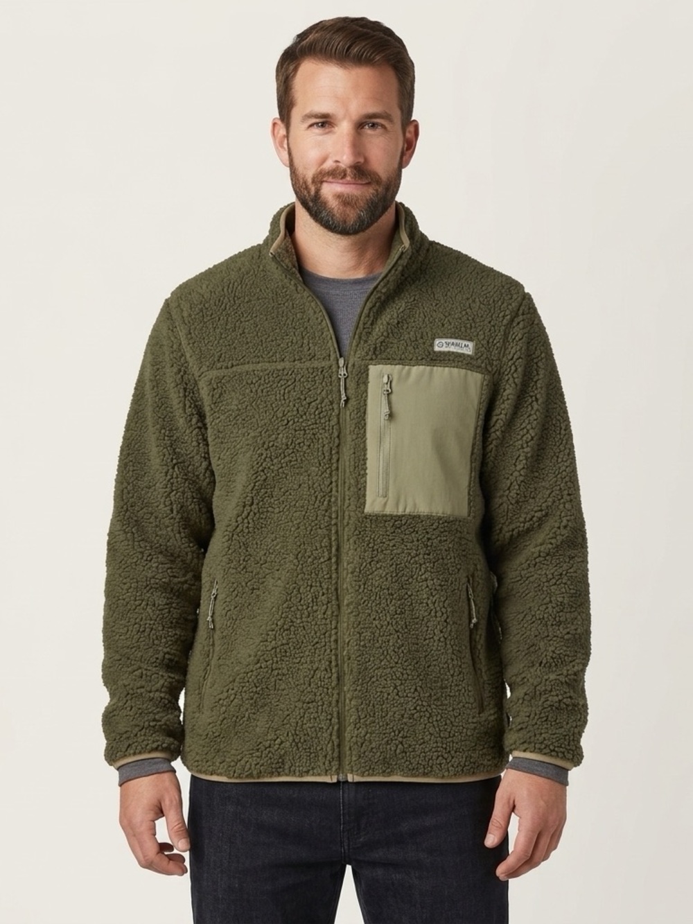 NWT MAGELLAN Outdoor Men's Large Campfire Rugged Sherpa Jacket Olive Night/Green